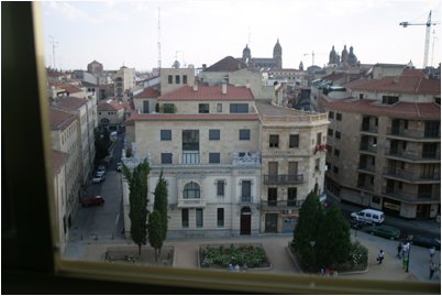view from our hotel window in salamanca