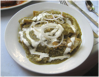 nick's chilaquiles with green sauce